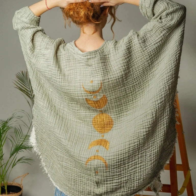 Mondphasen Kimono, mintgrün