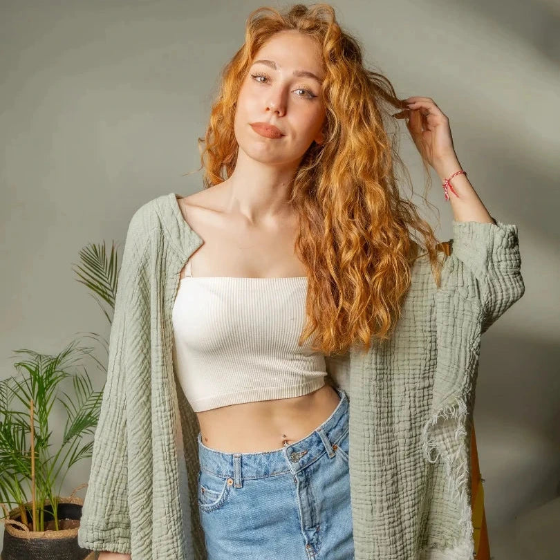 Mondphasen Kimono, mintgrün