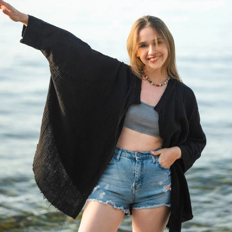 Schutzauge Kimono, schwarz