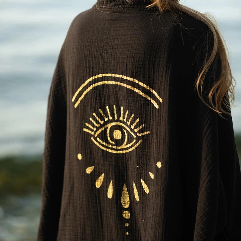 Schutzauge Kimono, schwarz