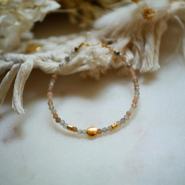 Armband Vic – Orangefarbener Mondstein
