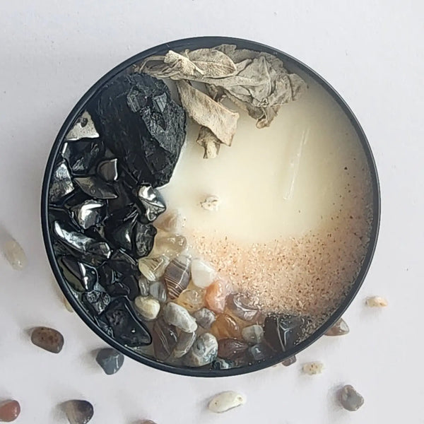 Salt & Smudge – Sojakristallkerze für Reinigung, Klarheit & Schutz