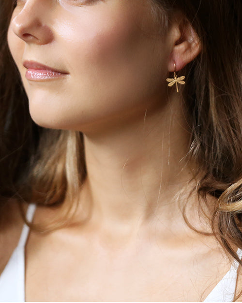 Dragonfly Earrings Gold (Ohrringe)