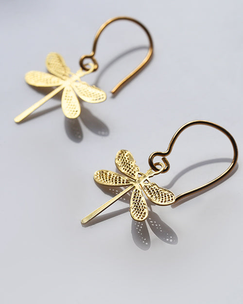 Dragonfly Earrings Gold (Ohrringe)