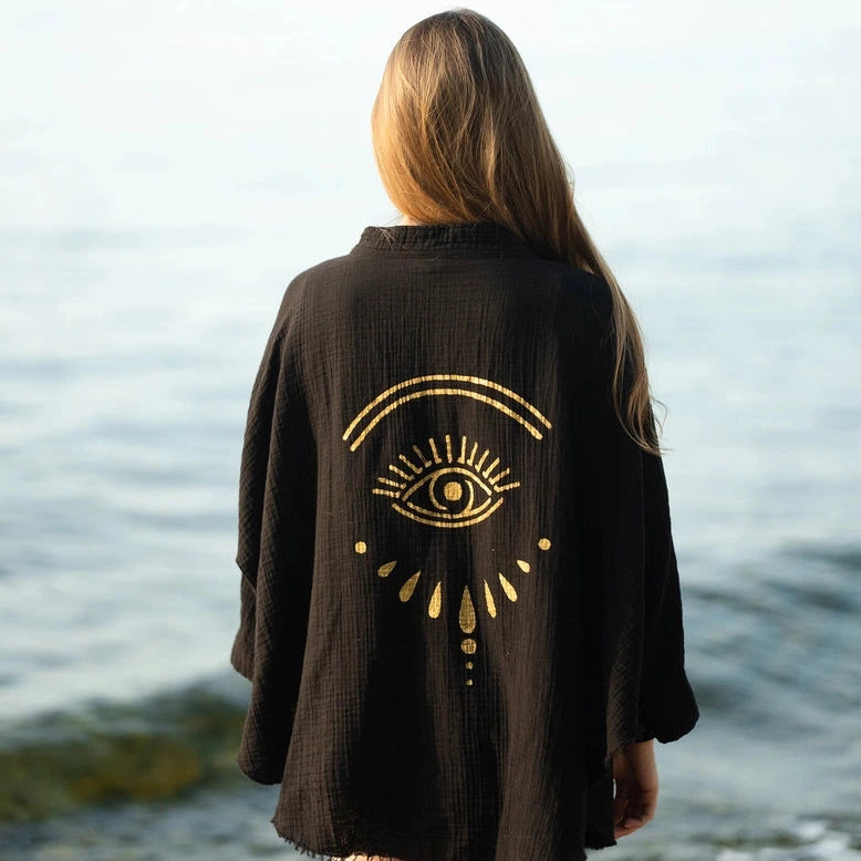 Schutzauge Kimono, schwarz