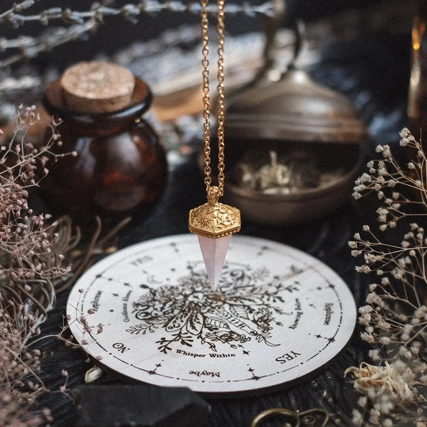 The Gentle Oracle • Rosenquarz Pendulum -Halskette – Liebe, Intuition & Selbstverbindung - Anandasoul