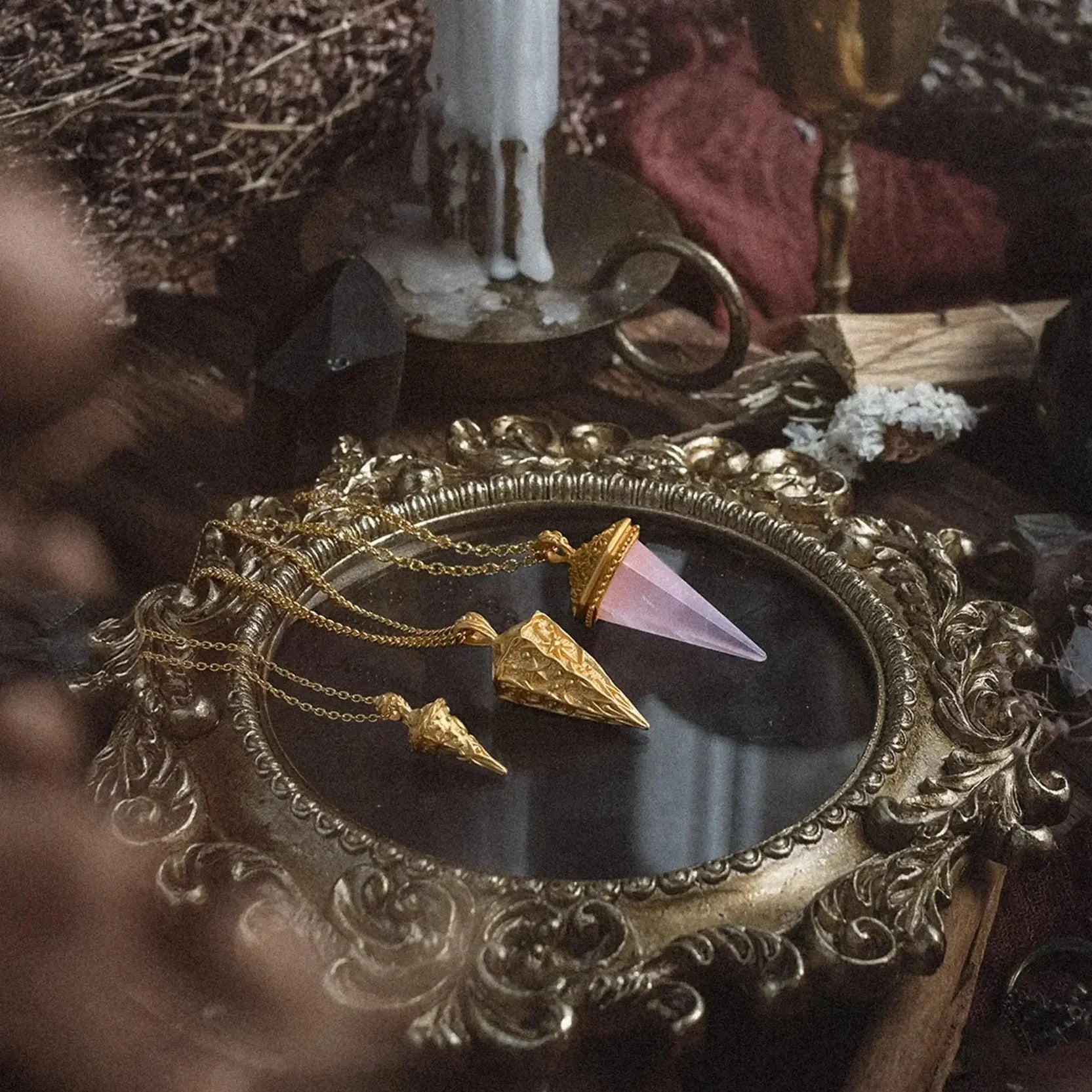 The Gentle Oracle • Rosenquarz Pendulum -Halskette – Liebe, Intuition & Selbstverbindung - Anandasoul