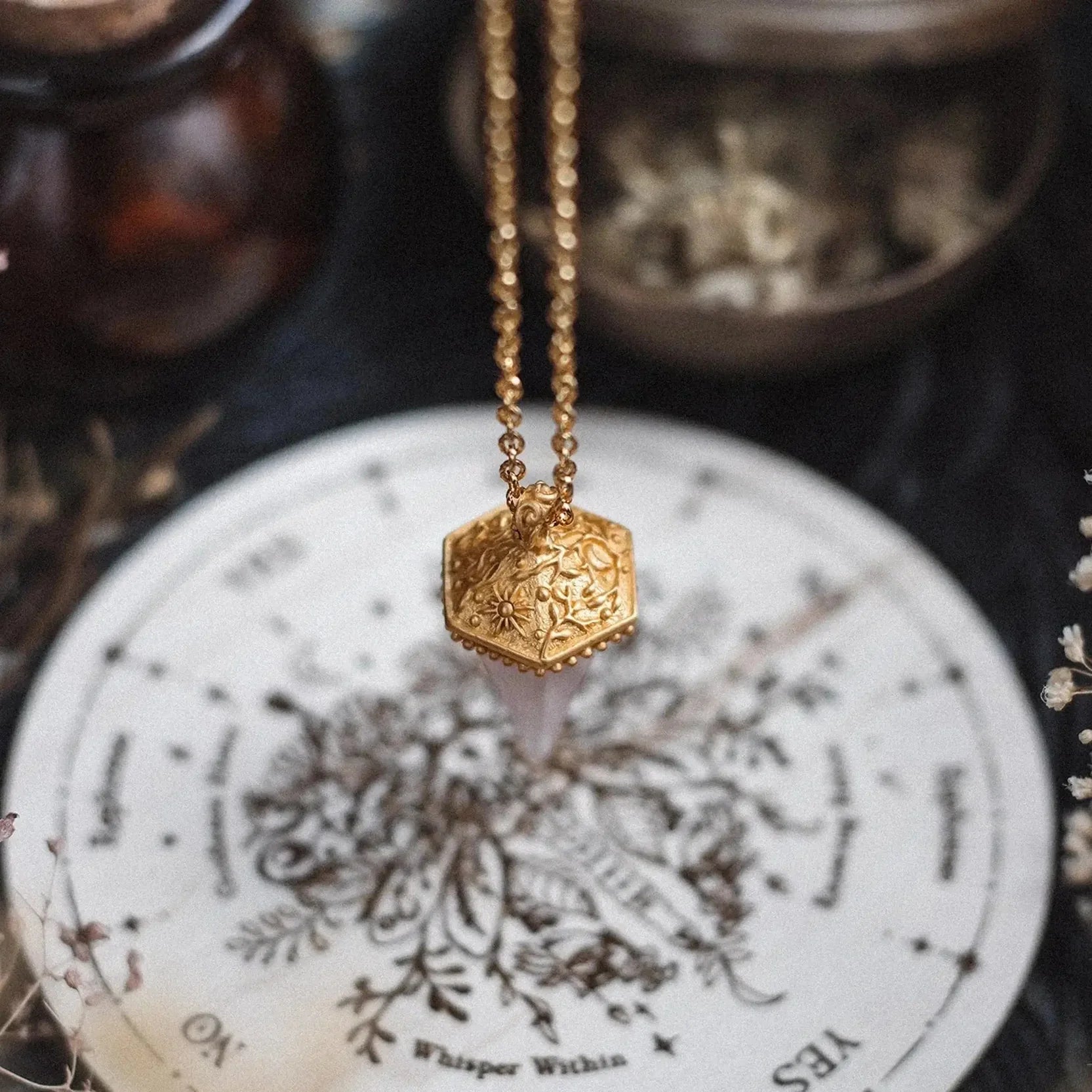 The Gentle Oracle • Rosenquarz Pendulum -Halskette – Liebe, Intuition & Selbstverbindung - Anandasoul