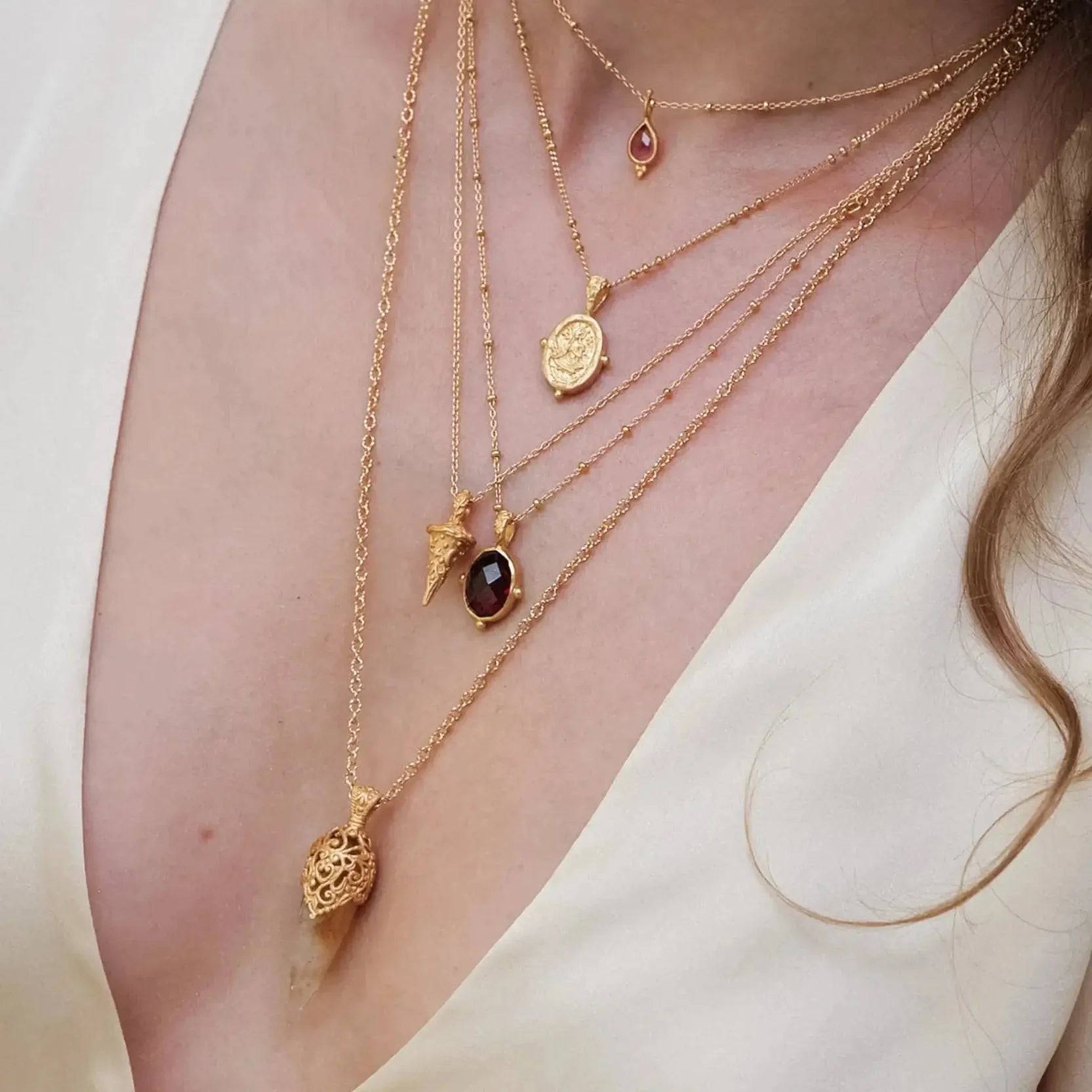 Inner Sun Pendulum -Halskette mit Facettiertem Citrin & Balinesischem Design - Ananadasoul