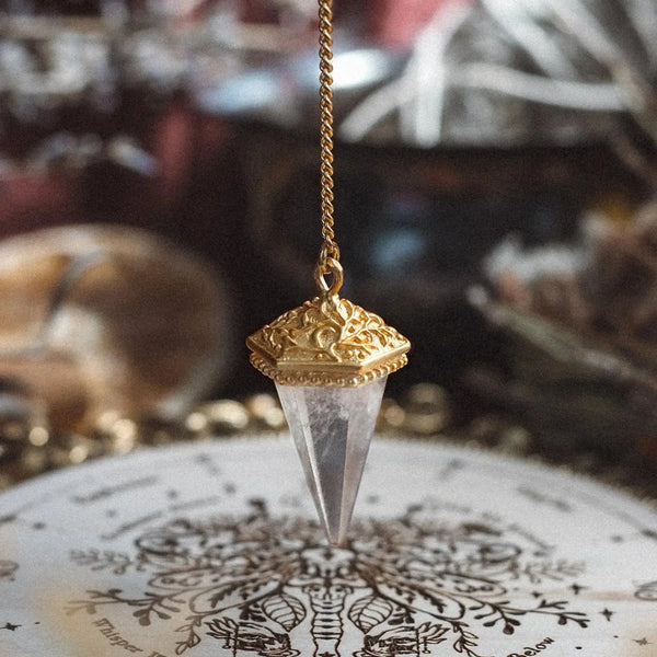 Oracle of Light Kristall-Pendulum- Halskette  | Spirituelles Pendel aus Bergkristall | Anandasoul
