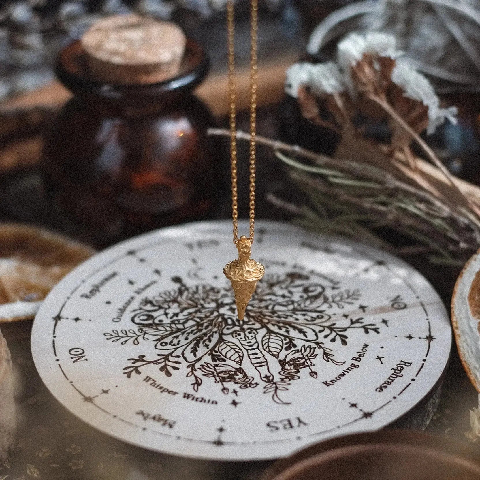 Starlit Whisper Pendulum Necklace- Anandasoul