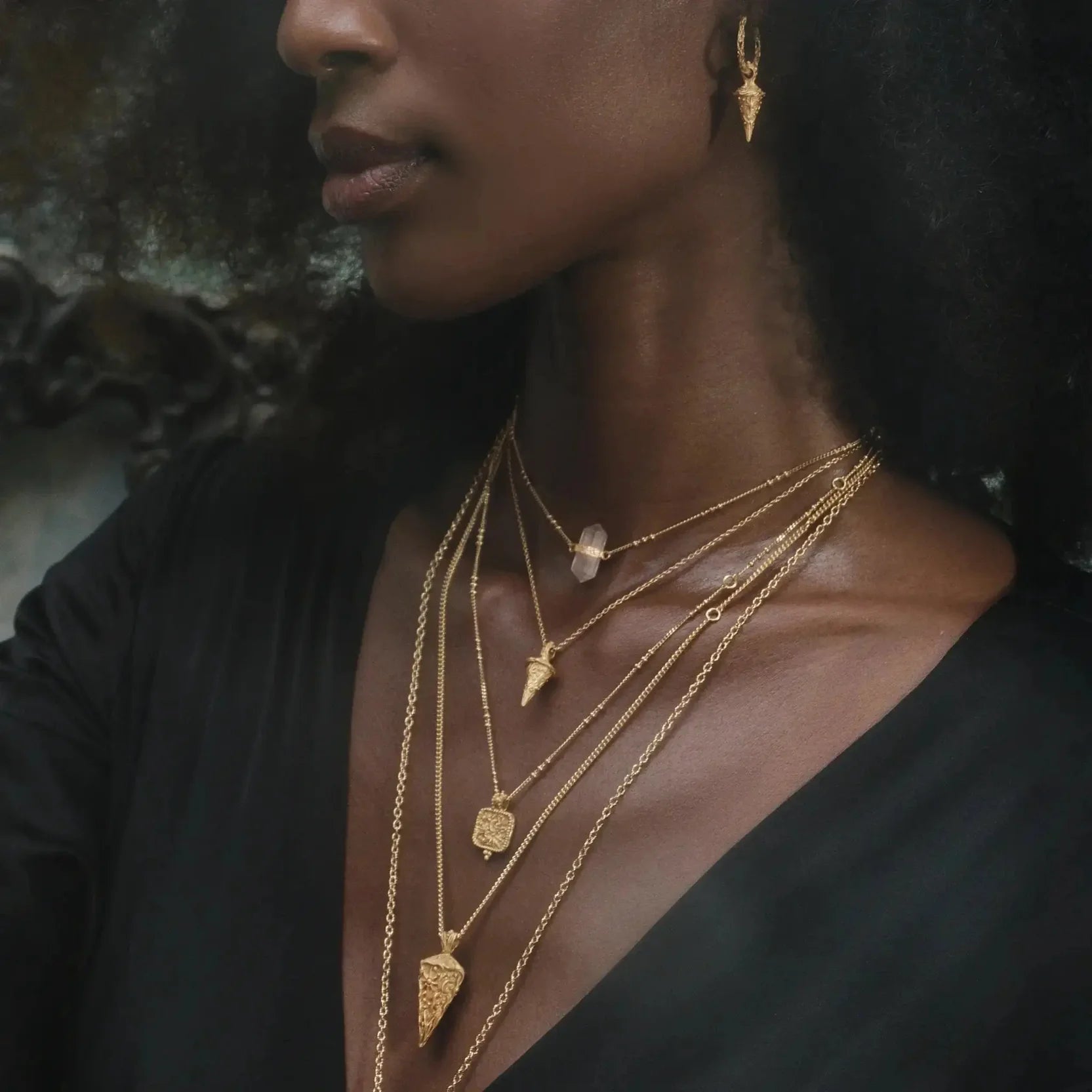 Starlit Whisper Pendulum Necklace- Anandasoul